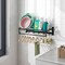Foldable Space Aluminum Wall Towel Rack with Hooks & Shelf – Black